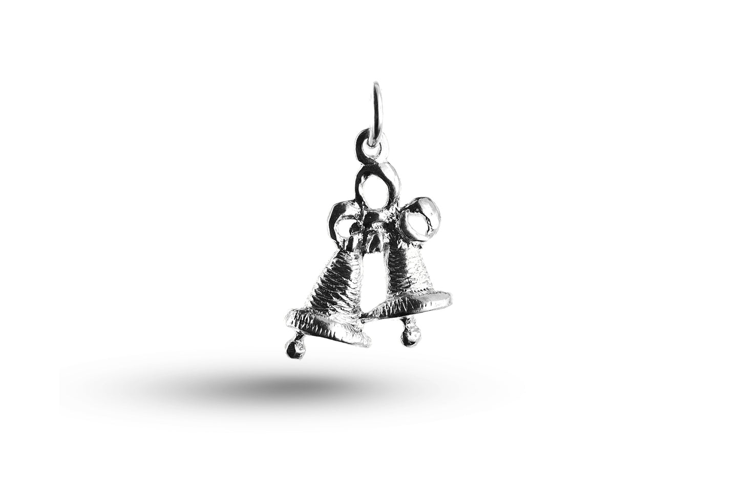 White gold Wedding Bells with Bow charm.