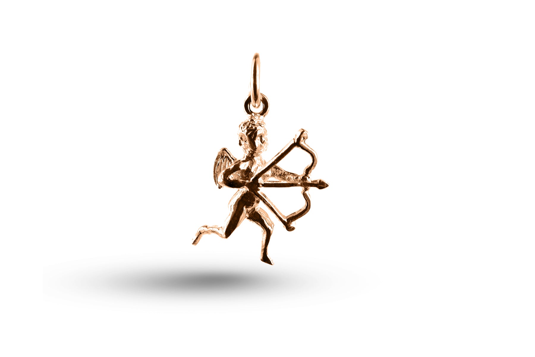 Rose gold Flying Cupid charm.