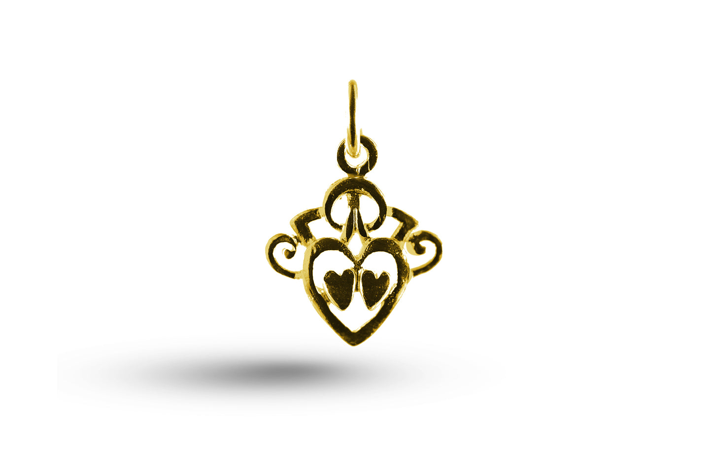 Yellow gold Double Heart charm.