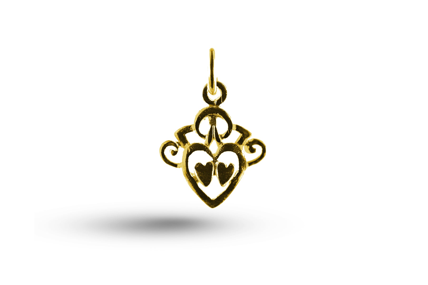 Yellow gold Double Heart charm.