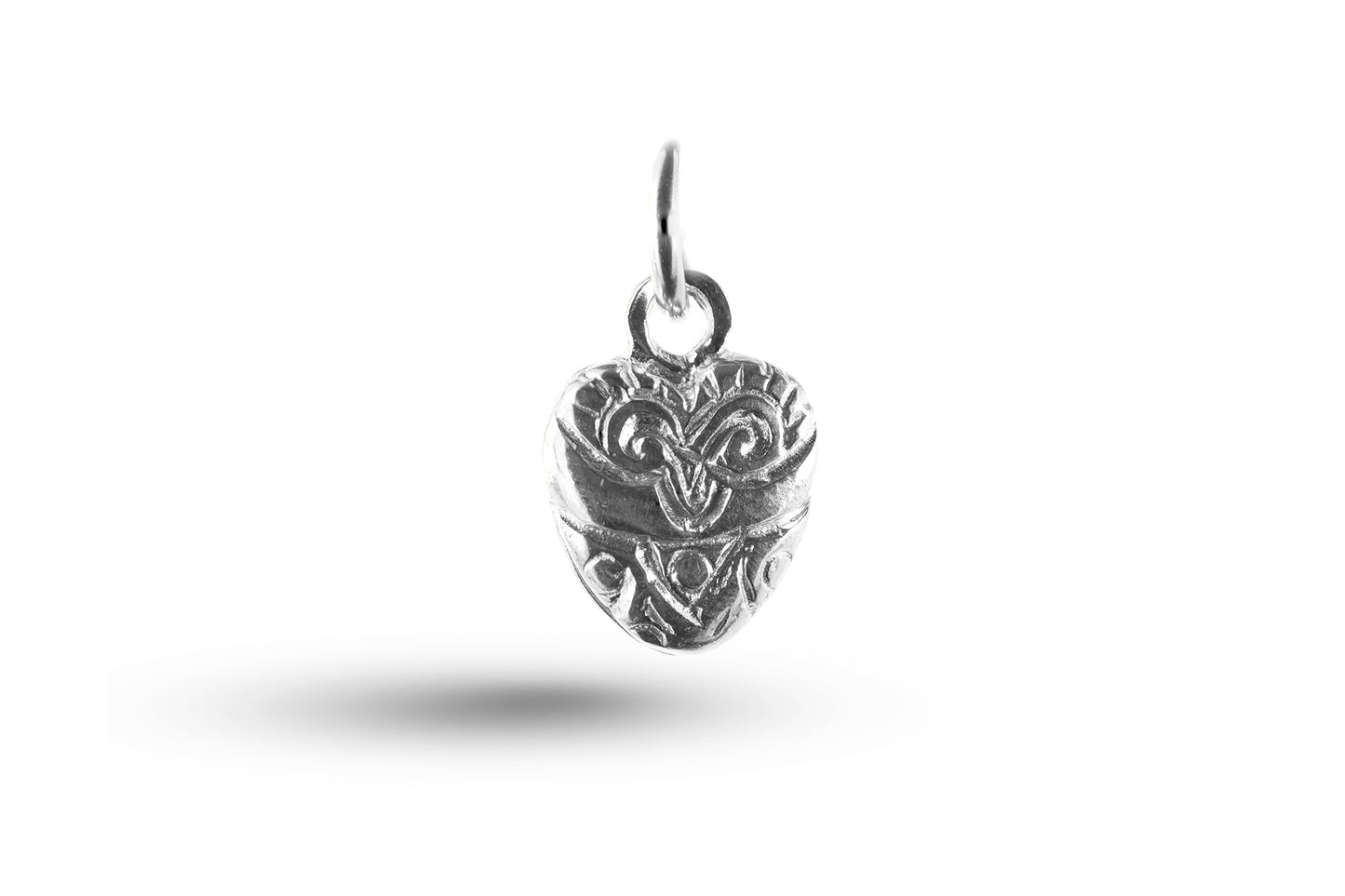 White gold Engraved Heart charm.