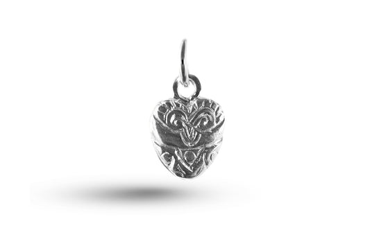 White gold Engraved Heart charm.