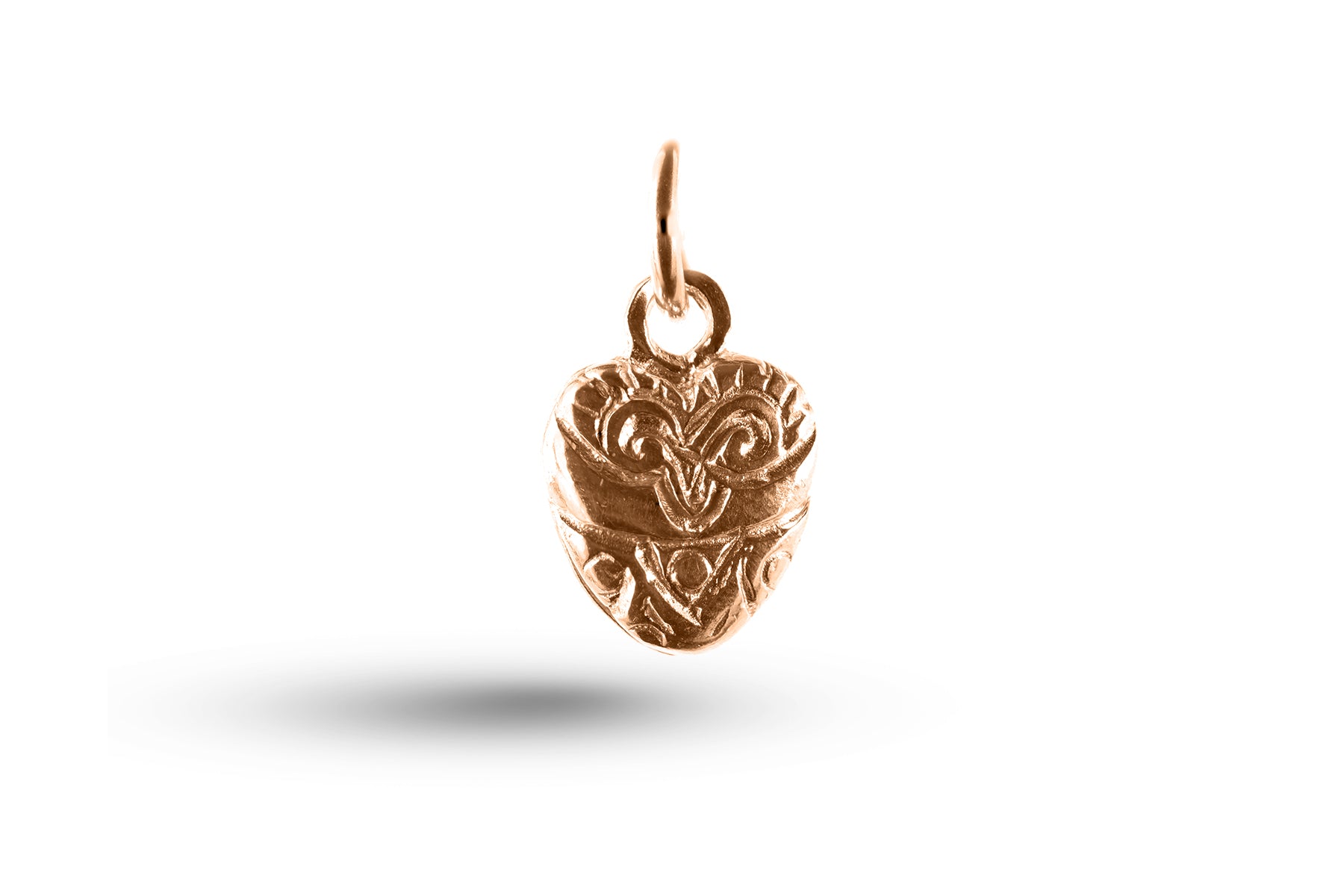 Rose gold Engraved Heart charm.