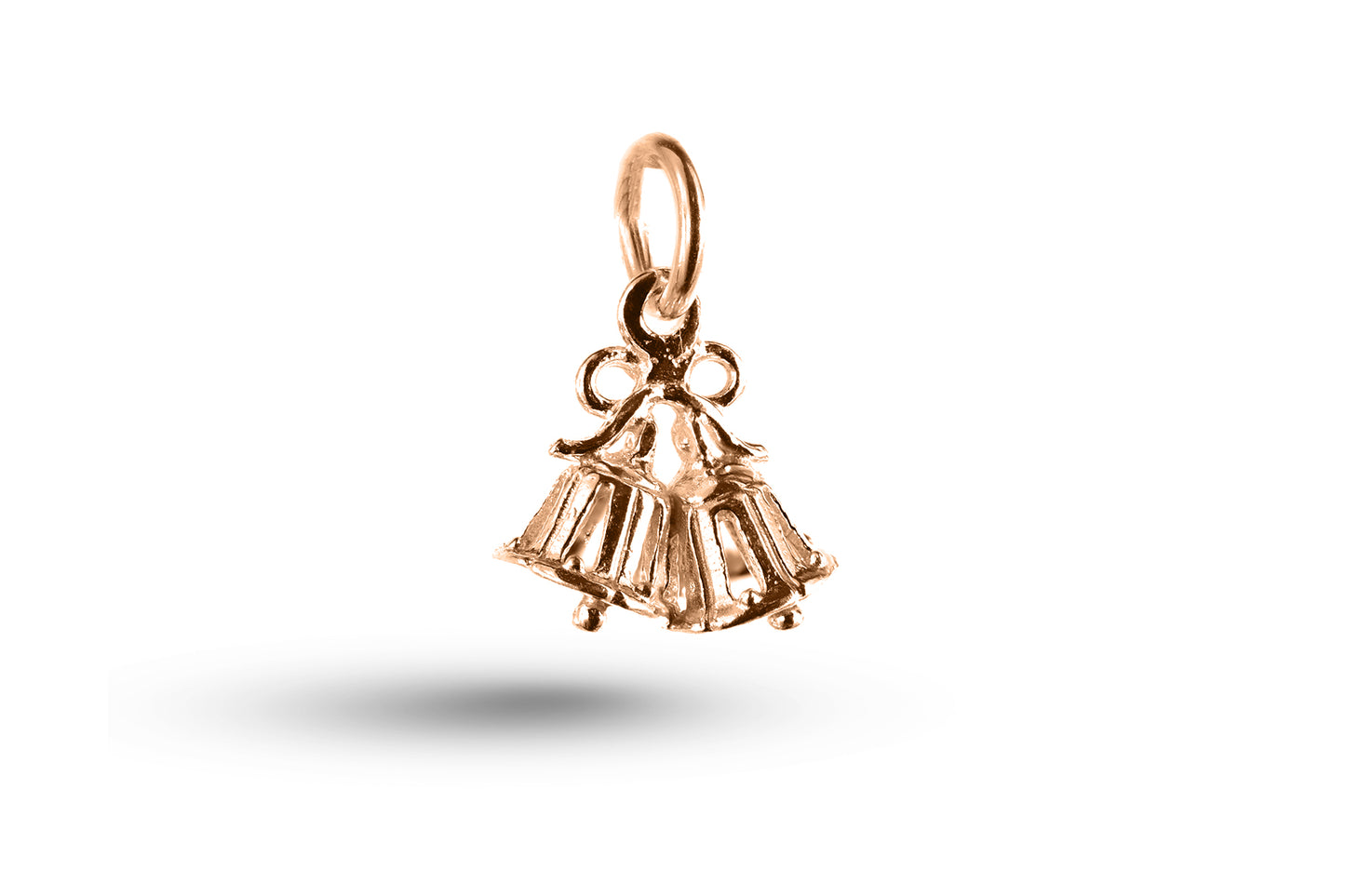 Rose gold Wedding Bells charm.
