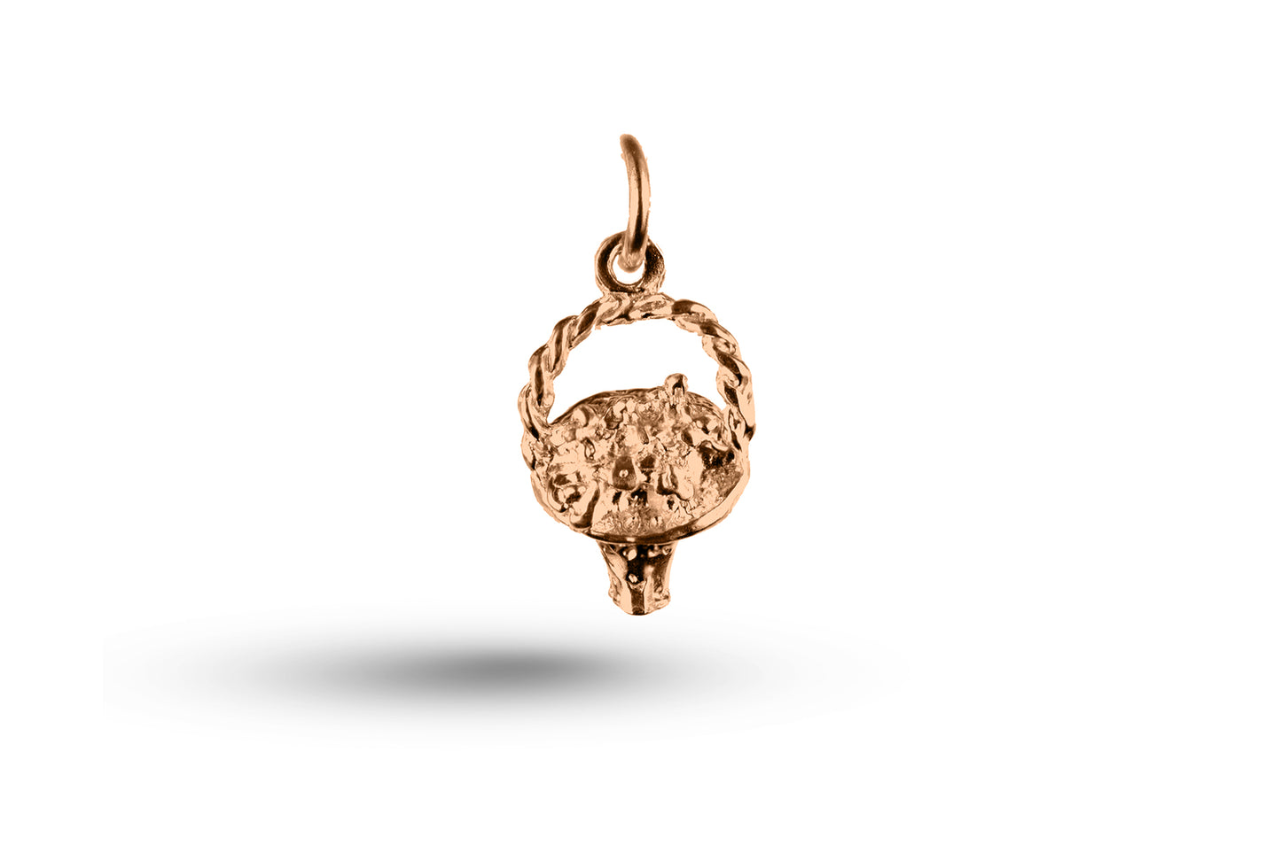 Rose gold Flower Basket charm.