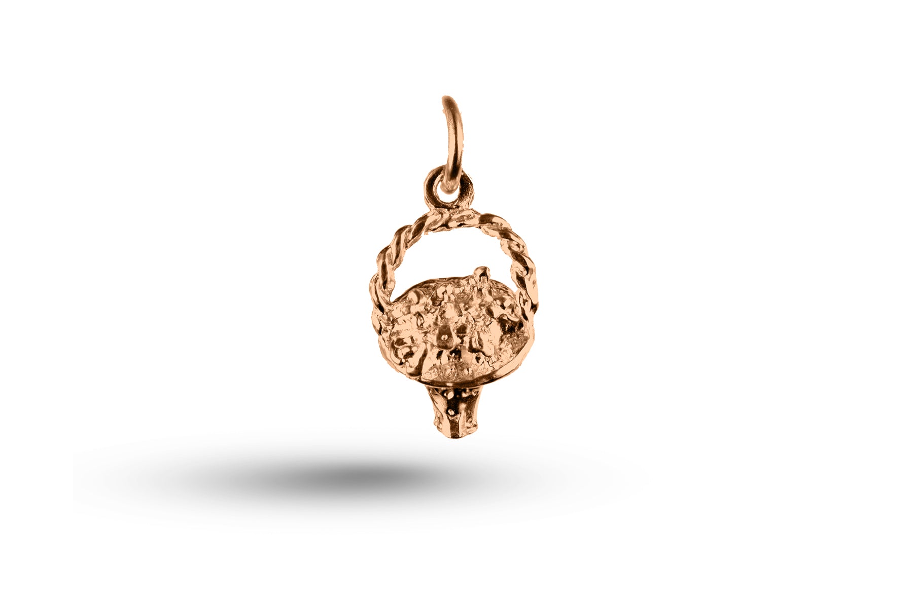 Rose gold Flower Basket charm.