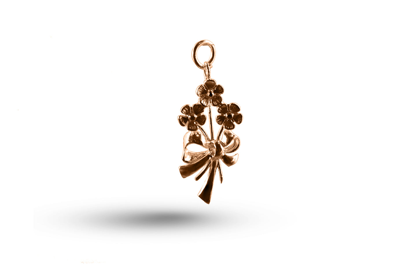 Rose gold Flowers and Bow charm.