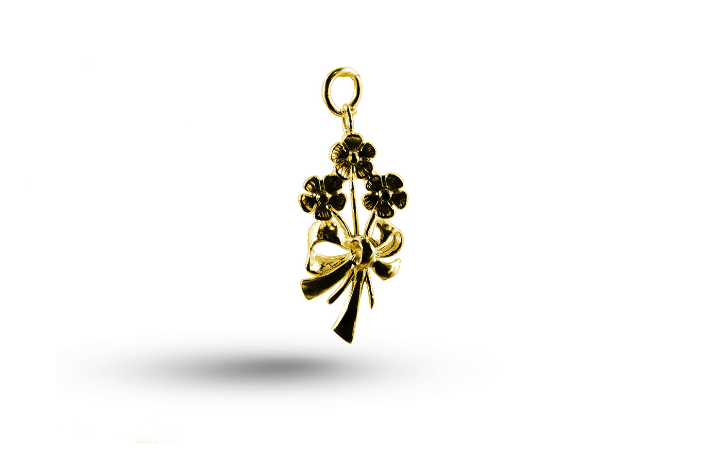 Yellow gold Flowers and Bow charm.