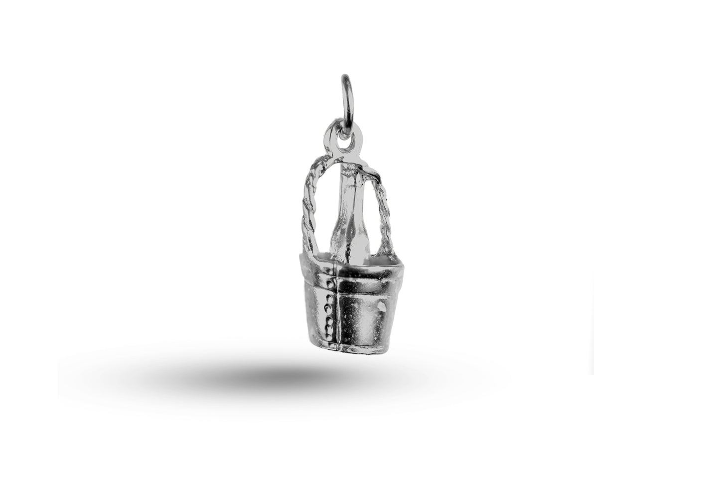 Luxury white gold Champagne in Bucket charm.