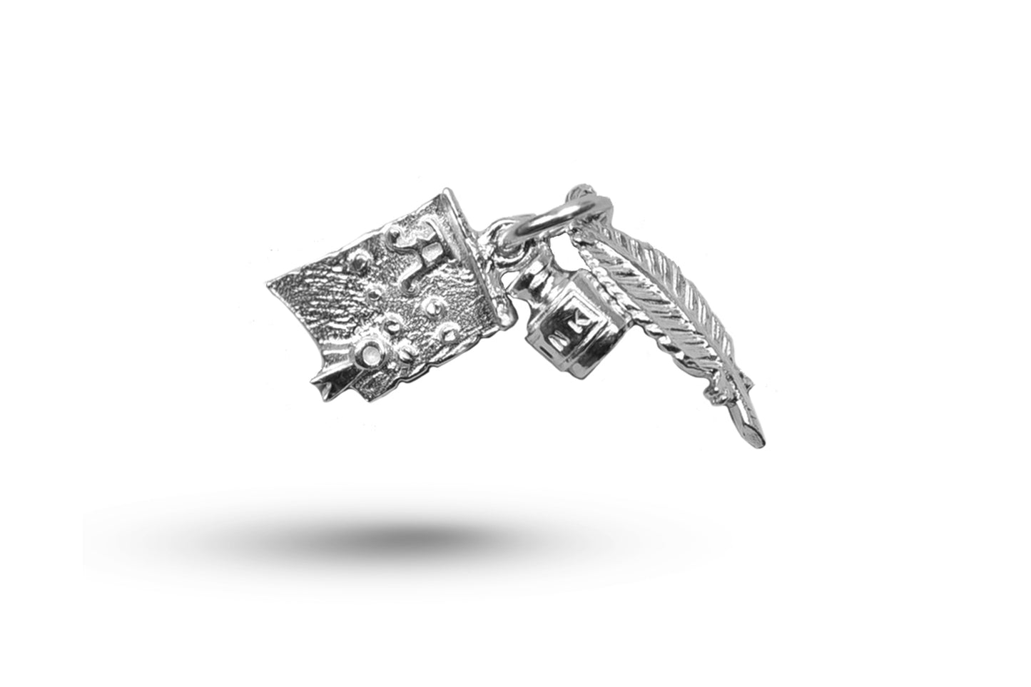 White gold Writing Set charm.