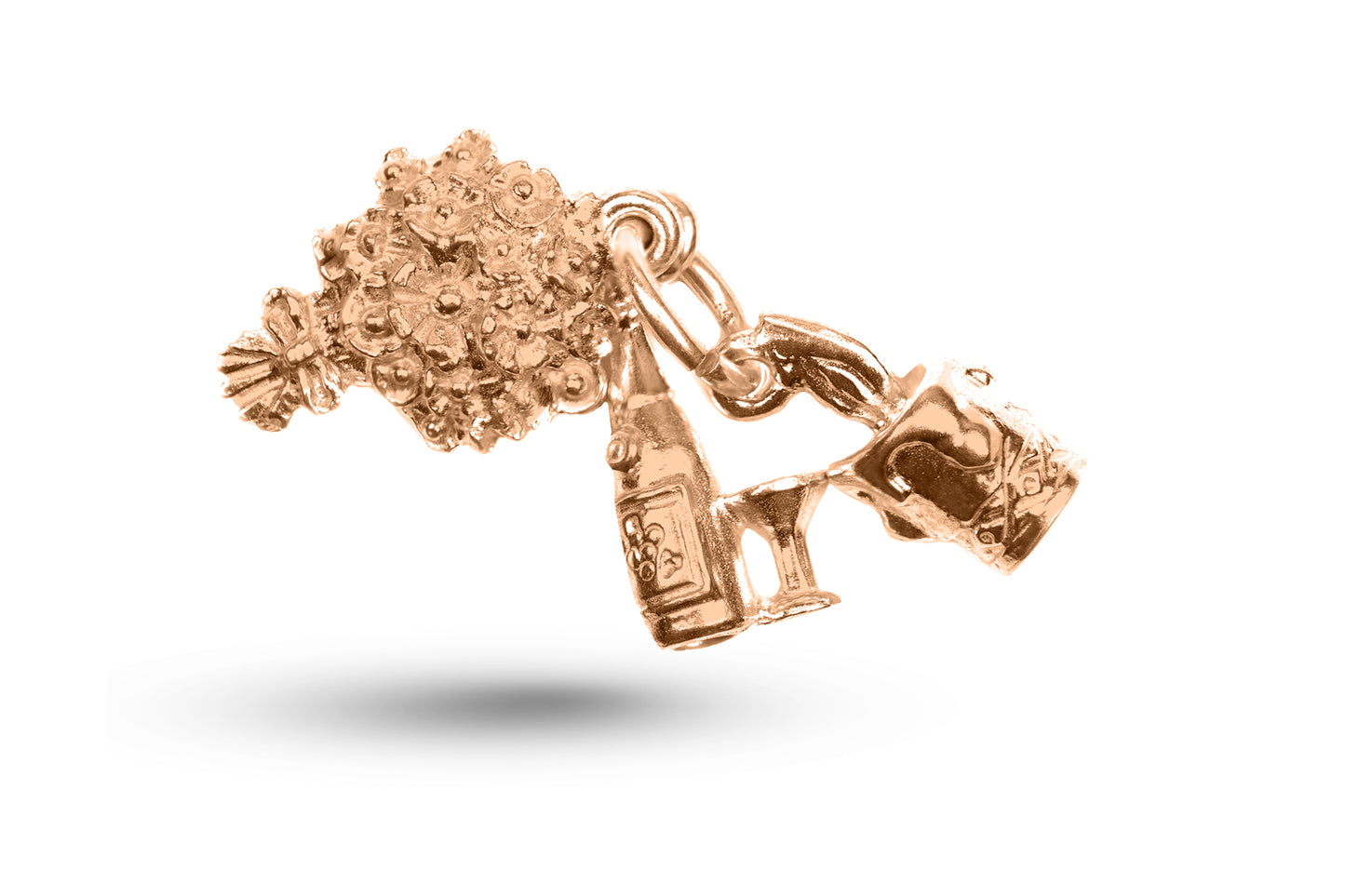 Luxury rose gold Celebration Set charm.