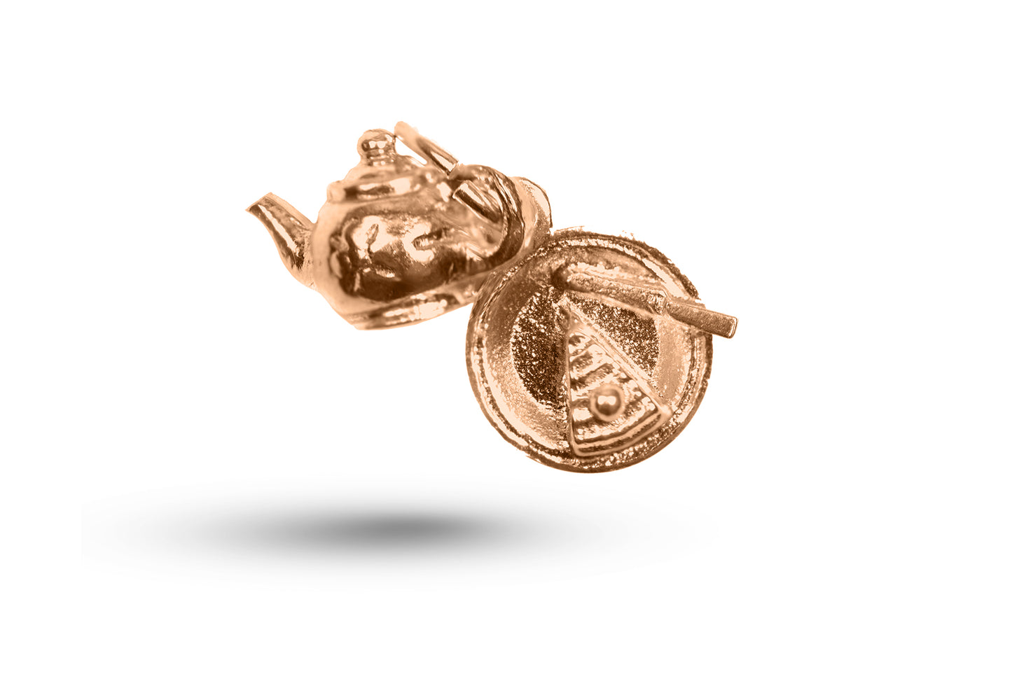 Rose gold Tea Set charm.