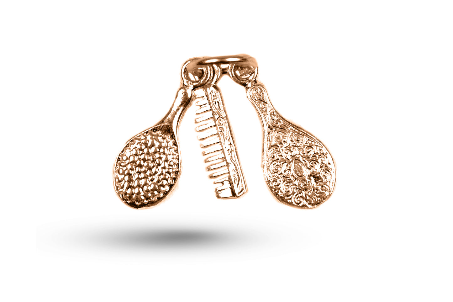 Luxury rose gold Brush and Comb Set charm.