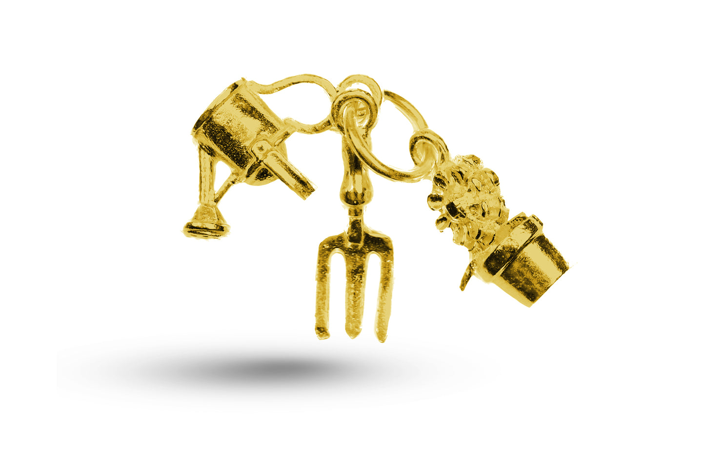 Yellow gold Gardening Set charm.