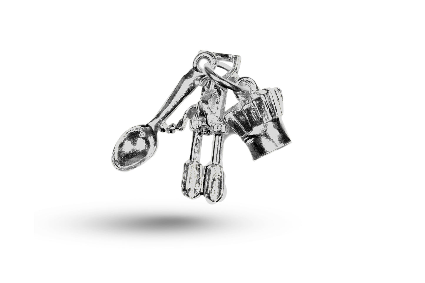 White gold Cooking Set 2 charm.