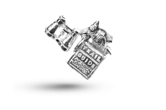 Luxury white gold birding set charm.