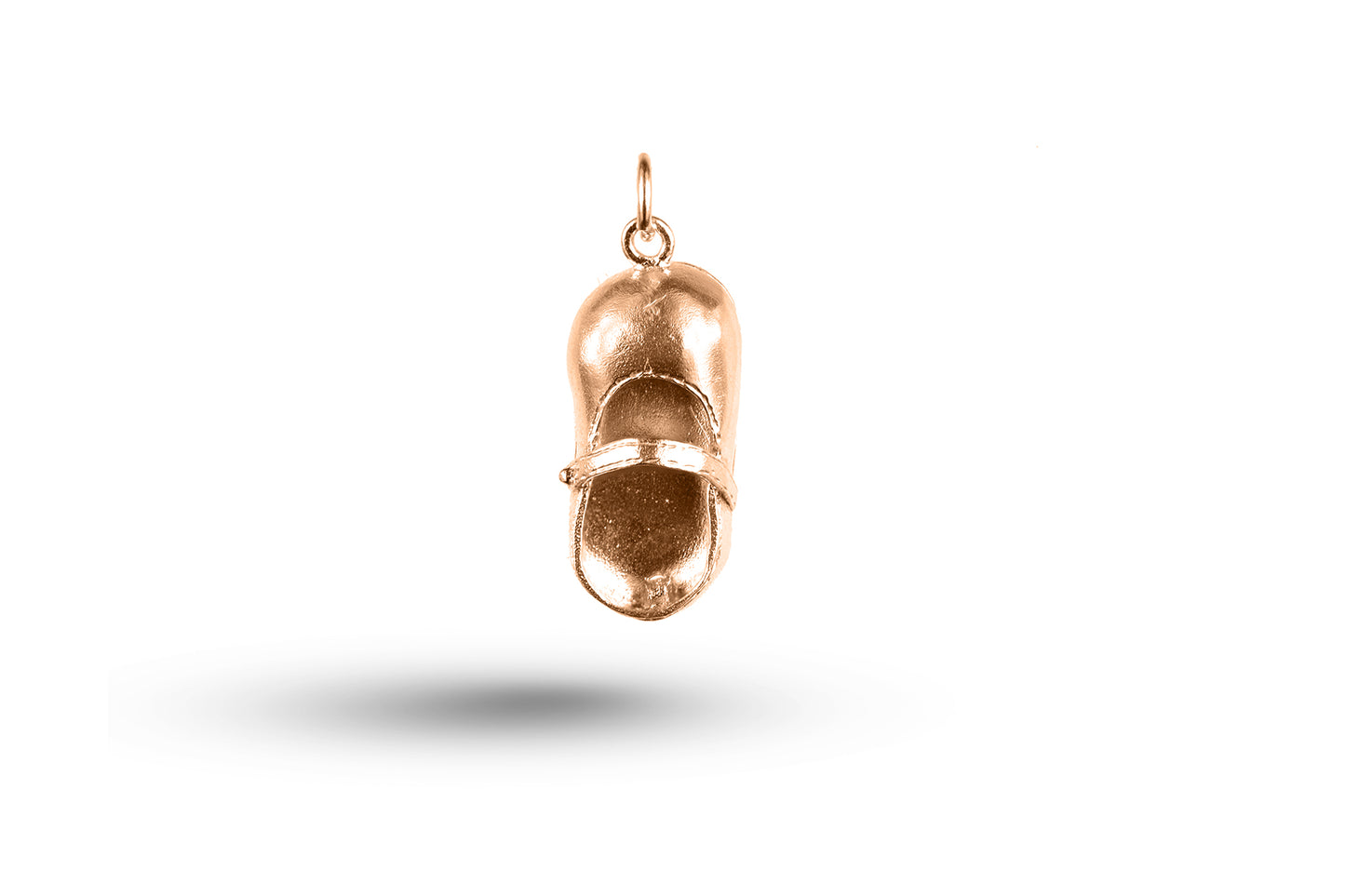 Luxury rose gold baby's shoe charm.