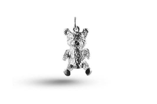 White gold Heavy Sitting Teddy charm.