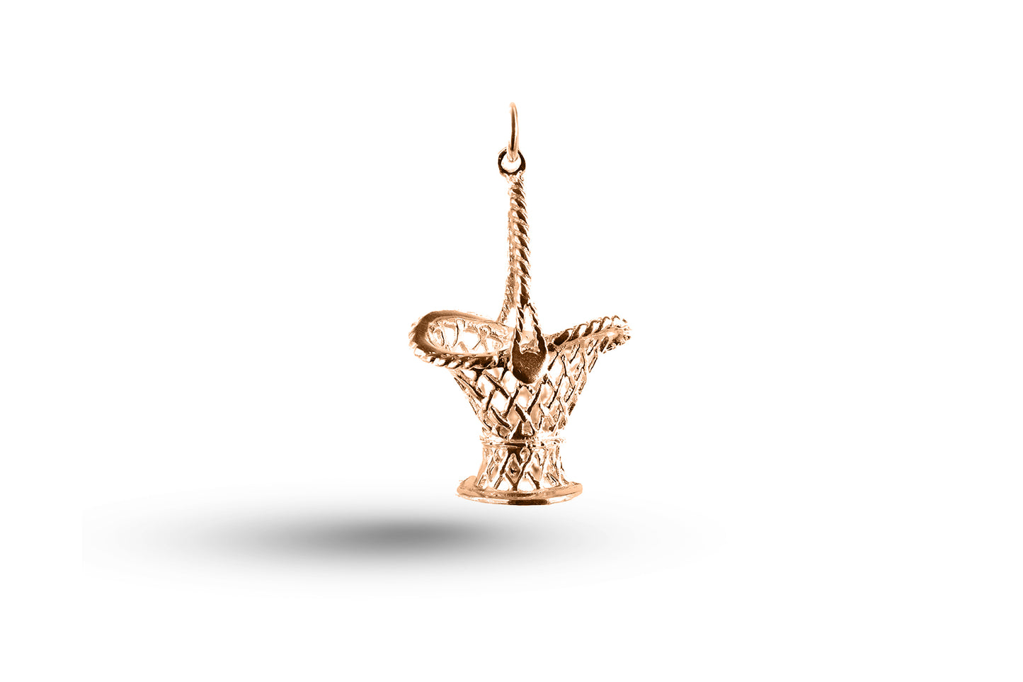 Rose gold Flower Basket charm.