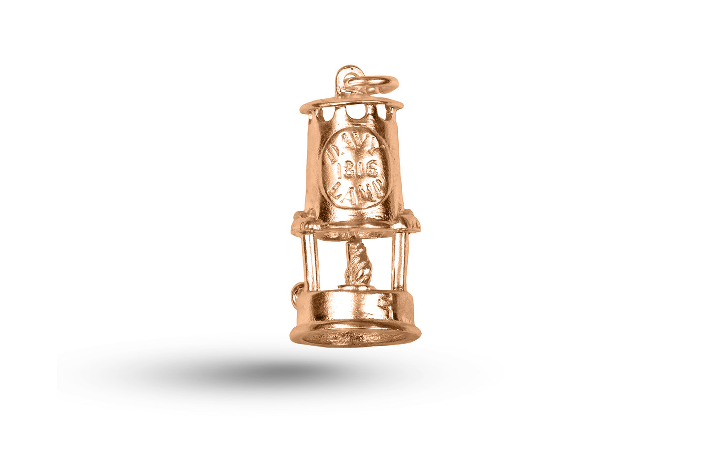 Rose gold Davy Miners Lamp charm.