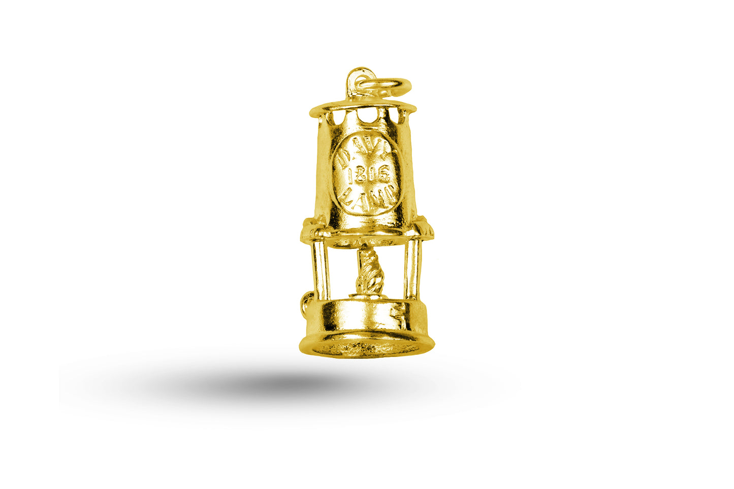 Yellow gold Davy Miners Lamp charm.