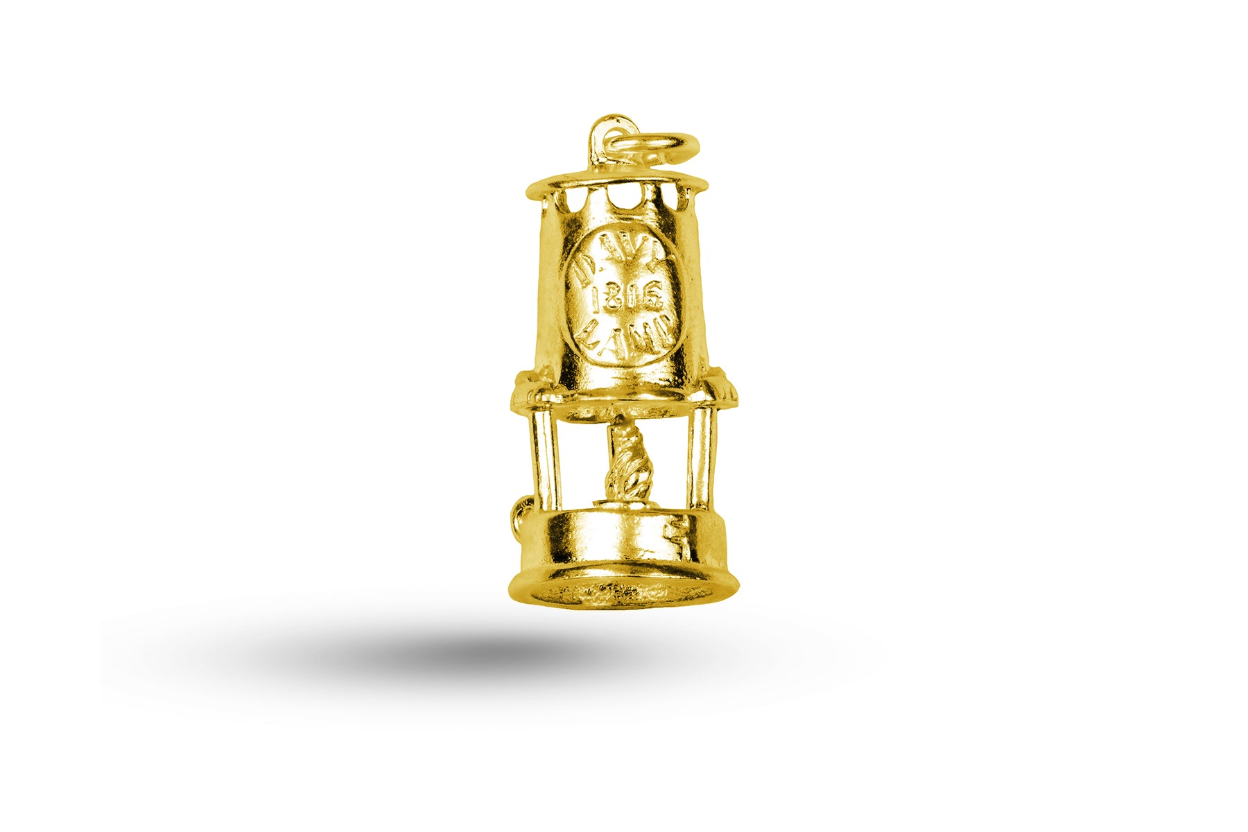 Yellow gold Davy Miners Lamp charm.