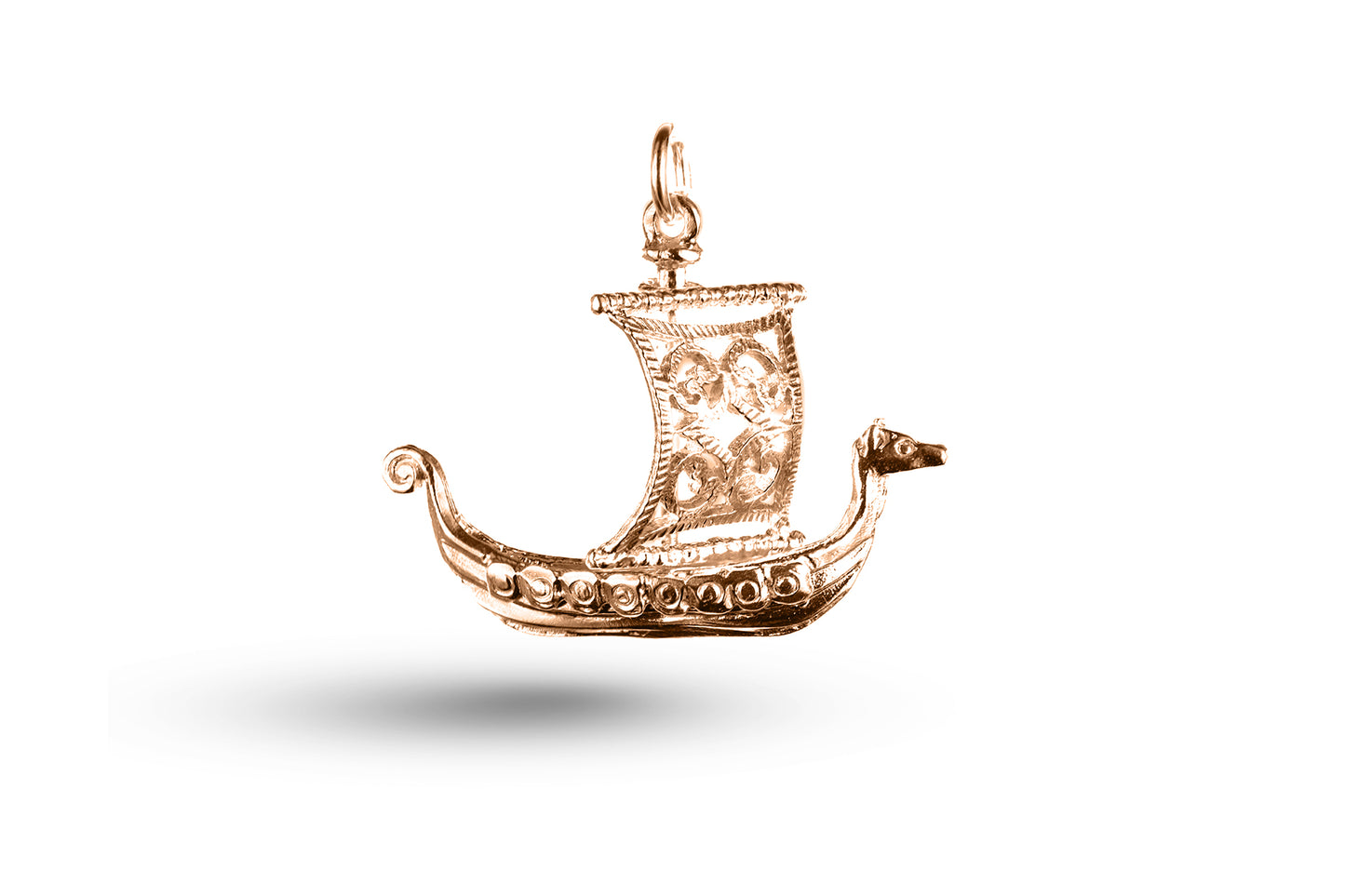 Rose gold Viking Ship - Moving Sail charm.