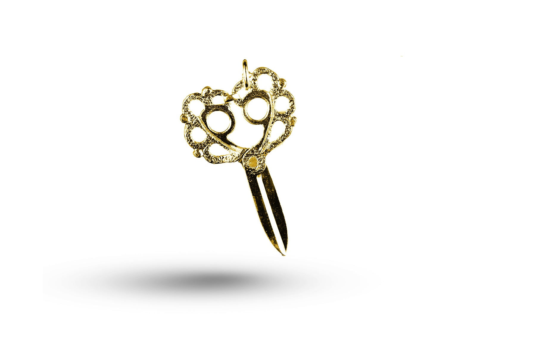 Yellow gold Fancy Scissors charm.