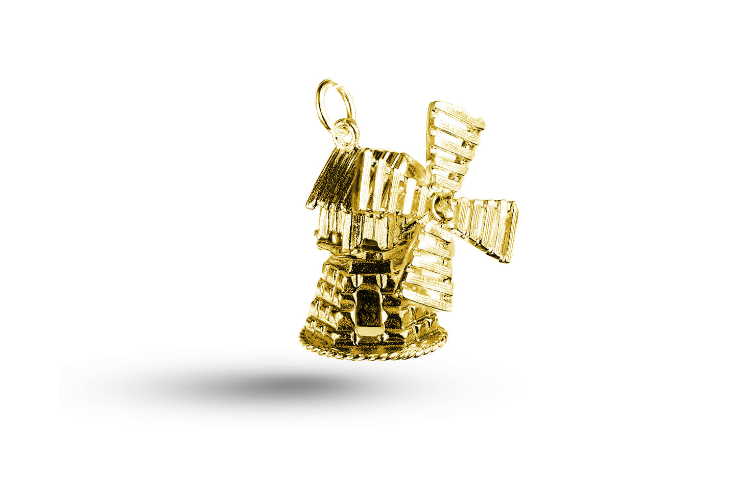 Yellow gold Heavy Spinning Windmill charm.