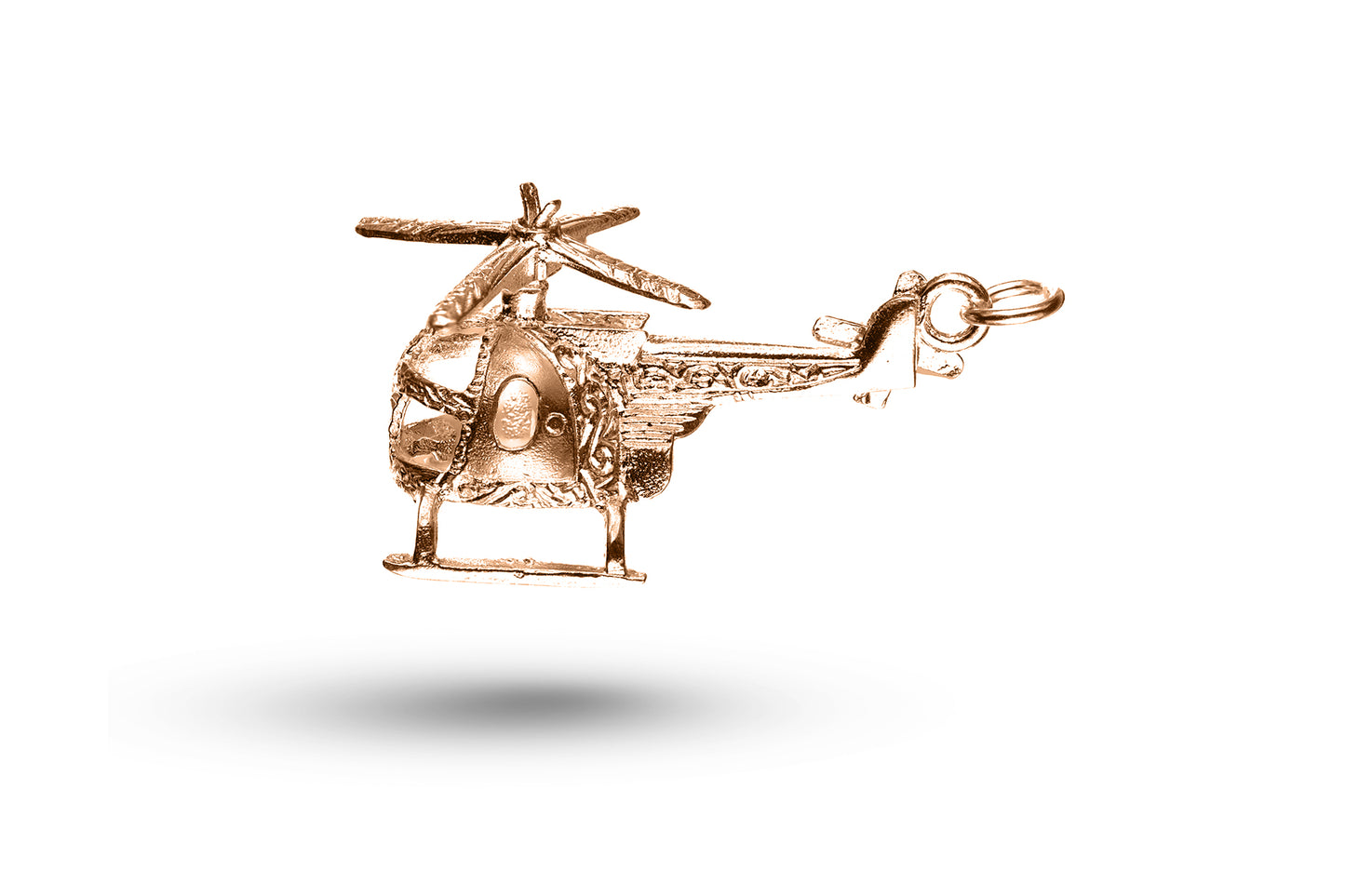 Rose gold Helicopter charm.