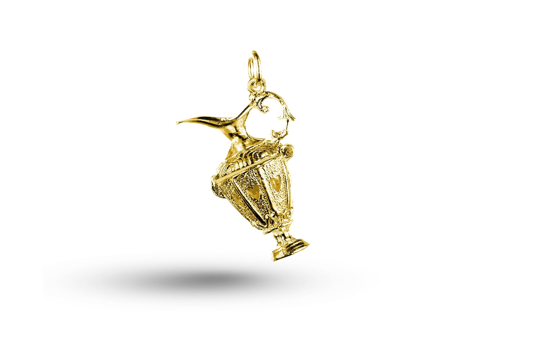 Yellow gold Decorative Hinged Water Jug charm.