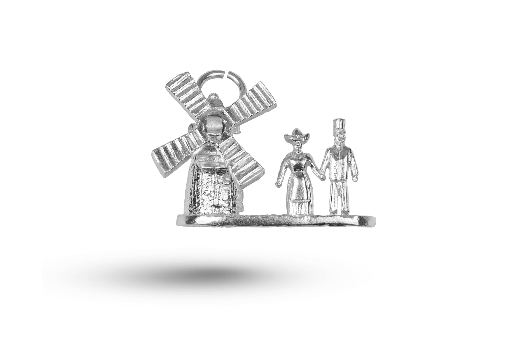Luxury white gold Boy and Girl with Windmill charm.