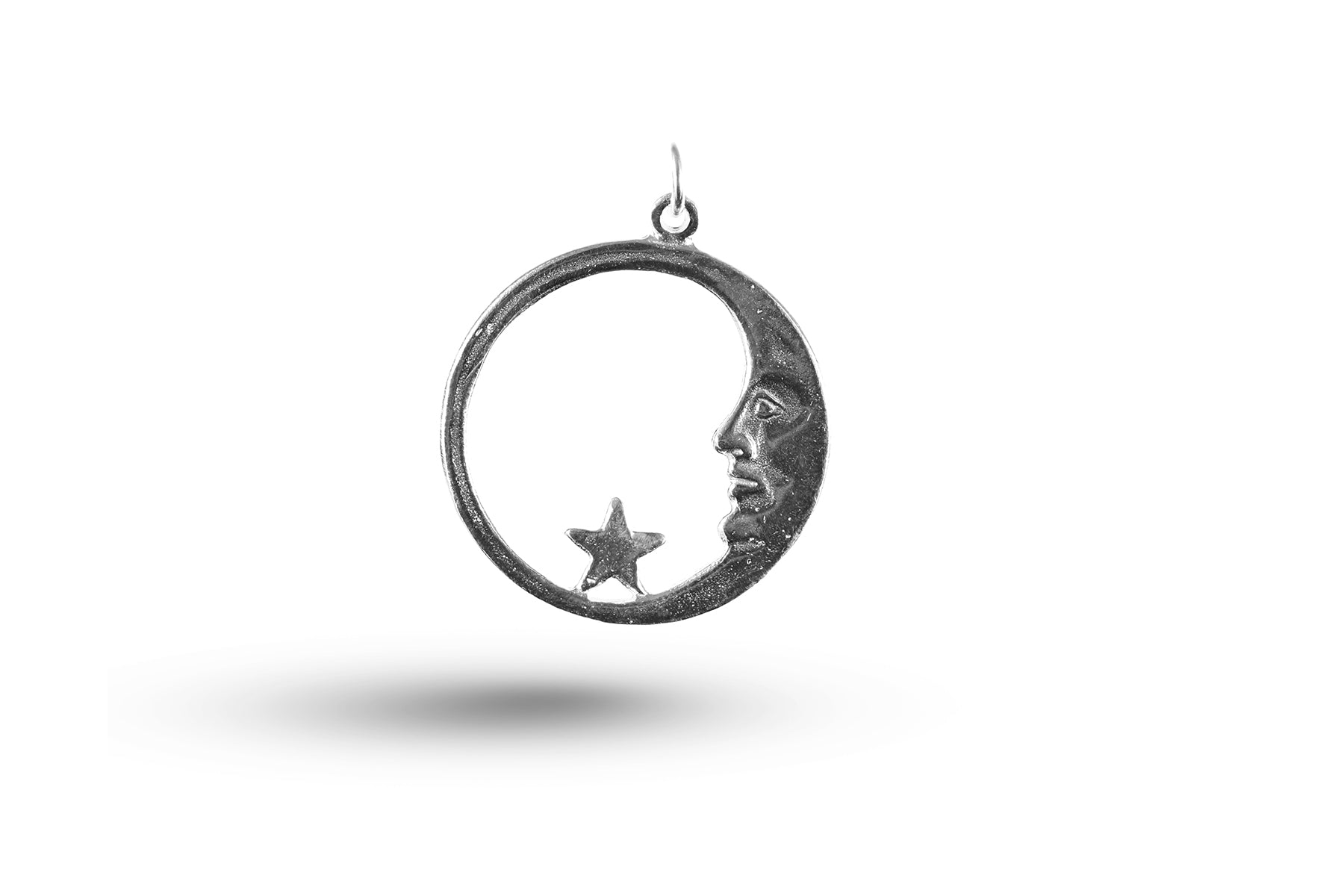 White gold Half Moon and Star charm.