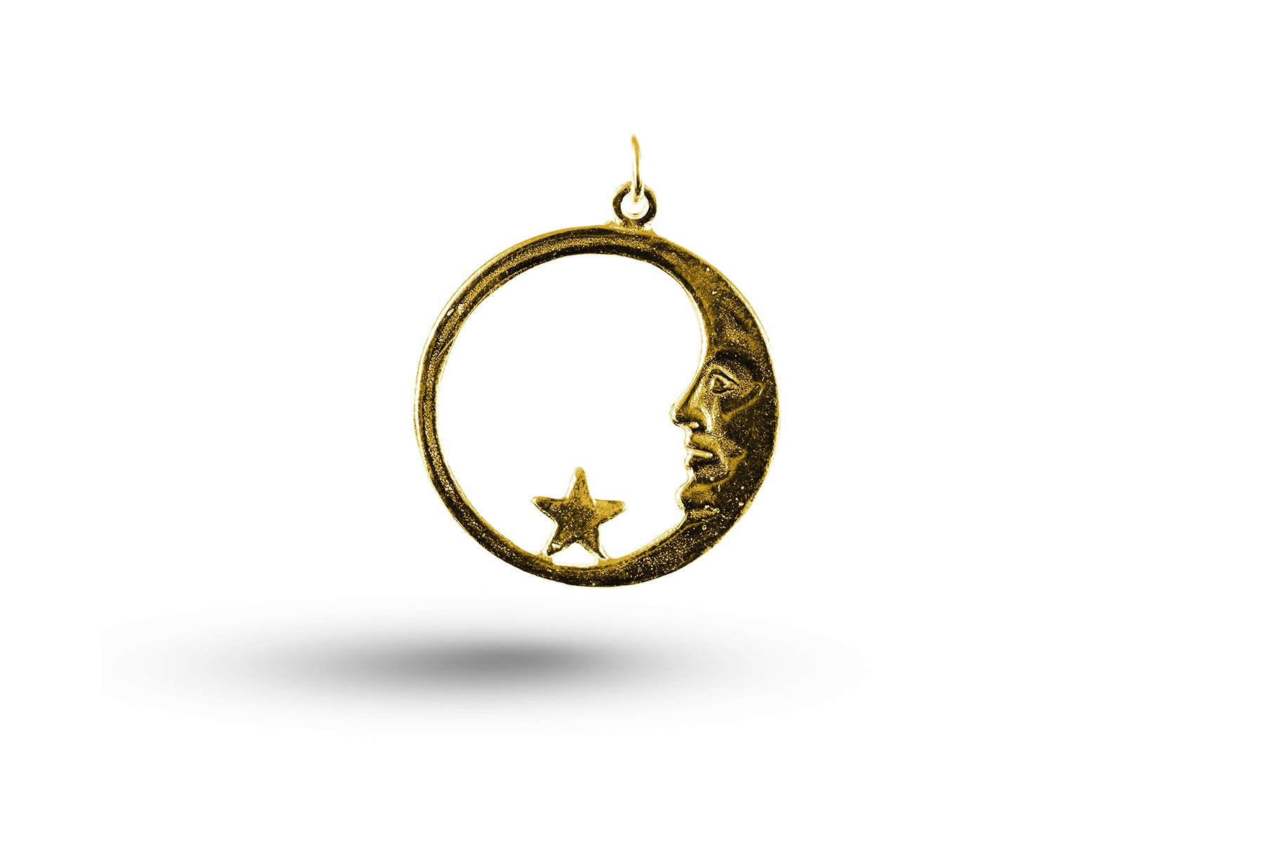 Yellow gold Half Moon and Star charm.
