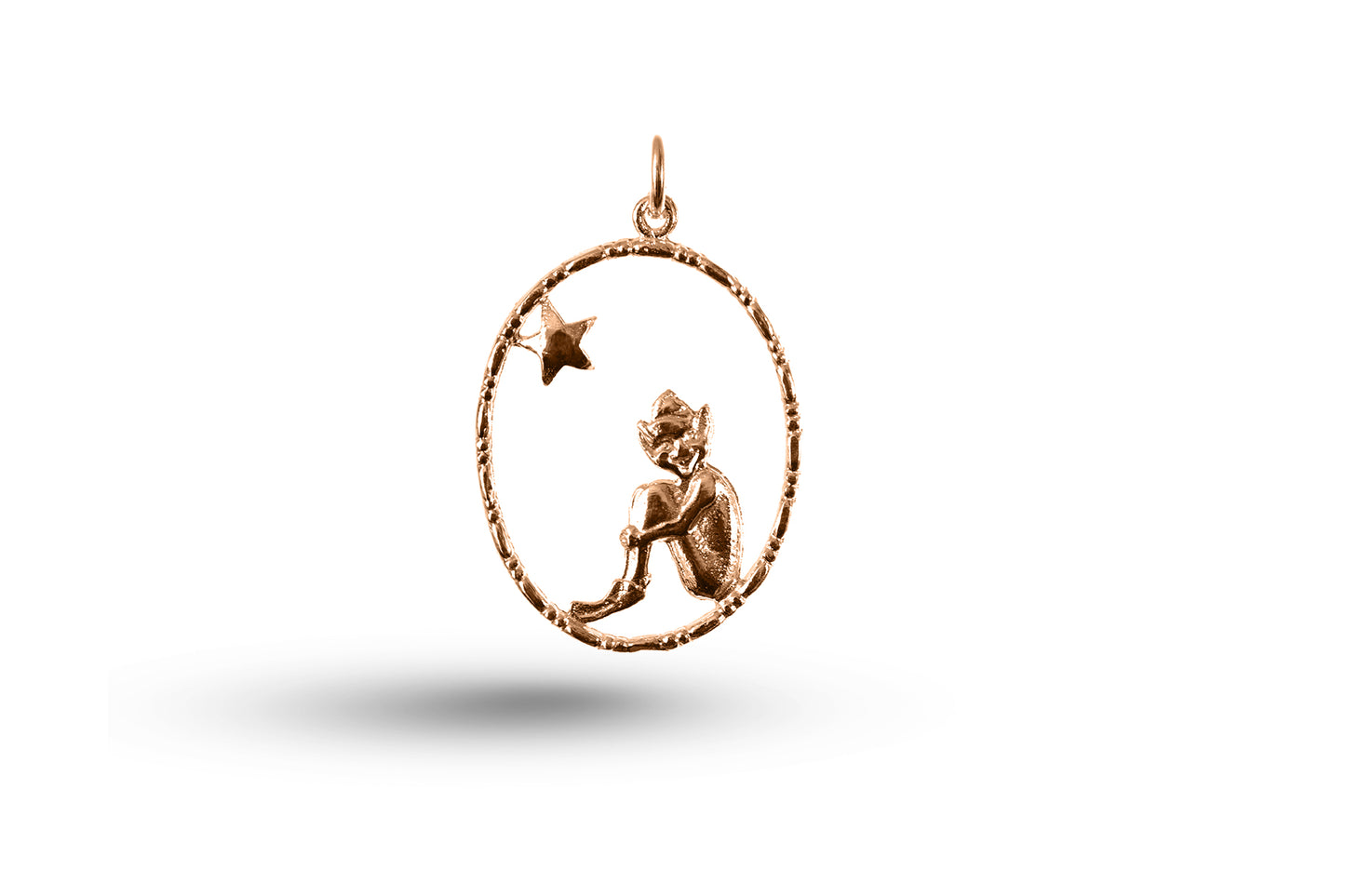 Rose gold Pixie in Moon charm.