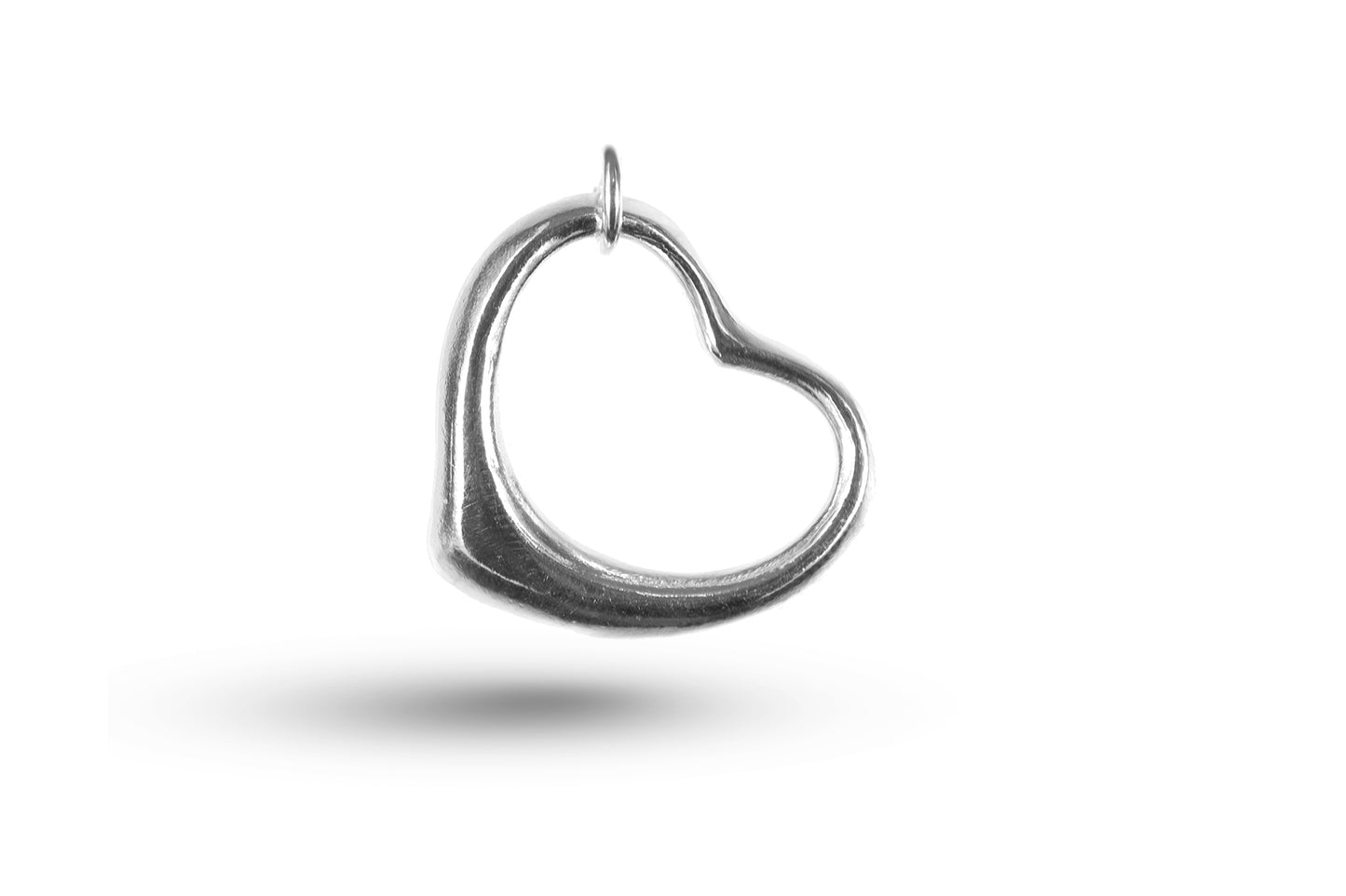 White gold Open Heart charm.