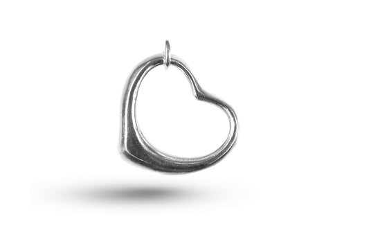 White gold Open Heart charm.