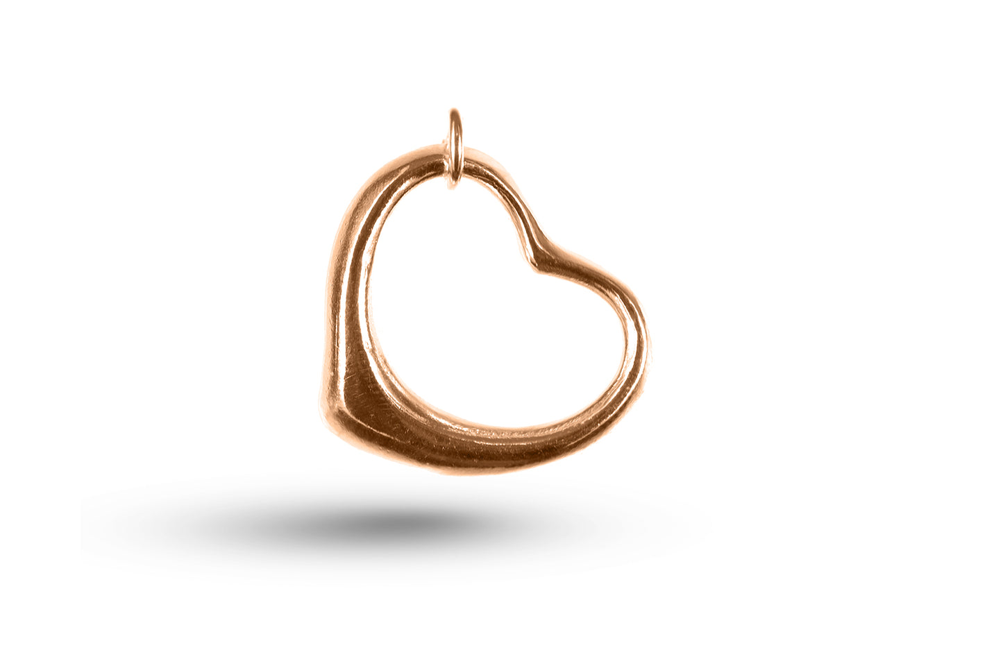 Rose gold Open Heart charm.