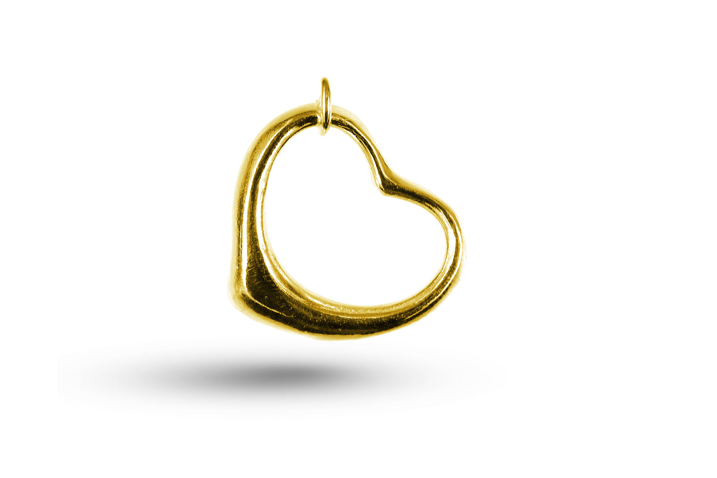 Yellow gold Open Heart charm.