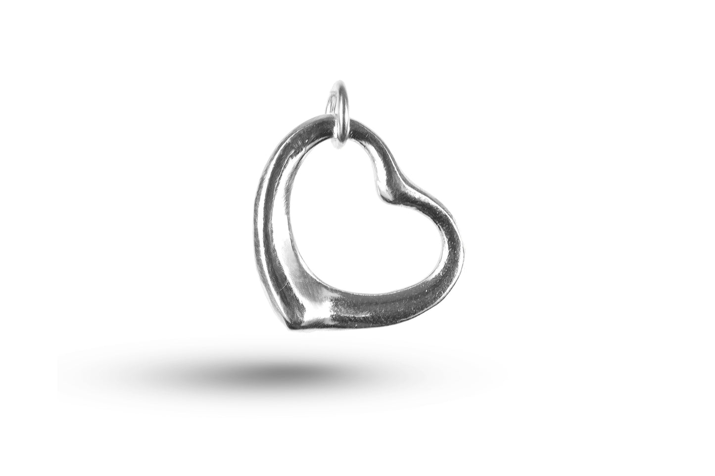 White gold Open Heart charm.