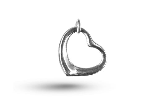 White gold Open Heart charm.