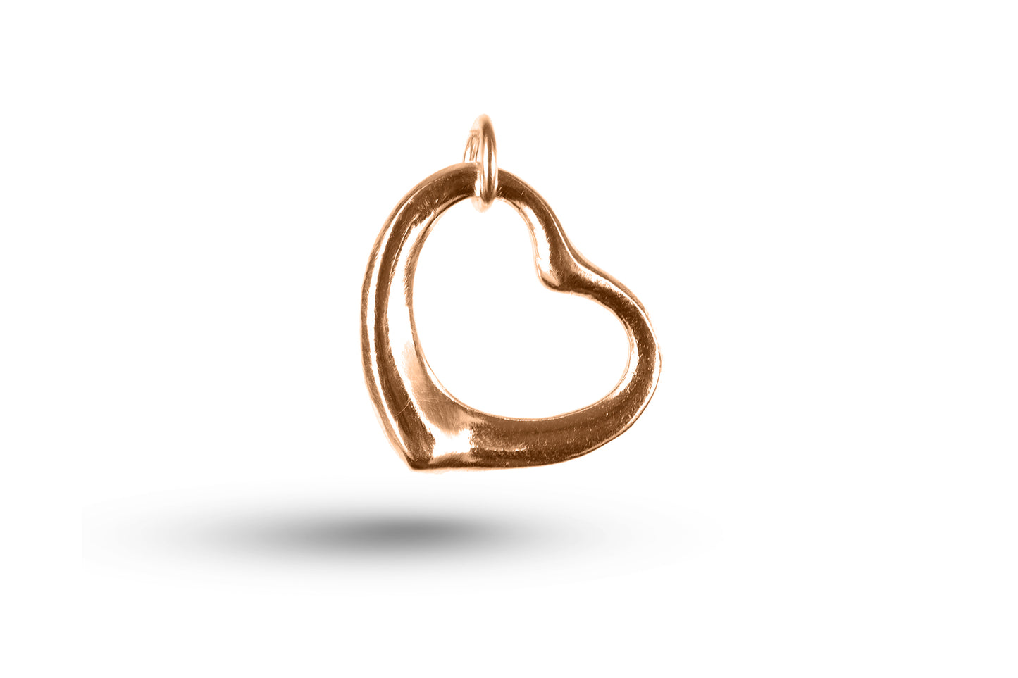 Rose gold Open Heart charm.