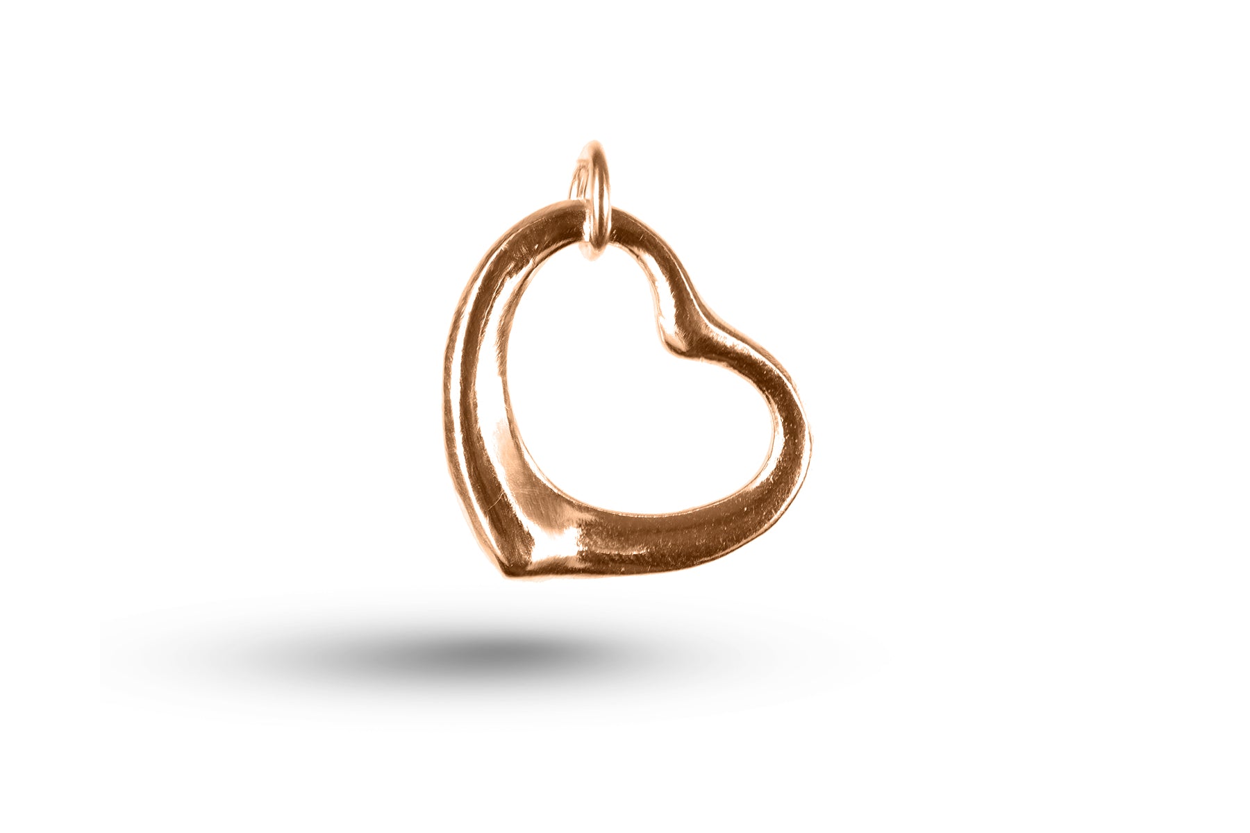 Rose gold Open Heart charm.