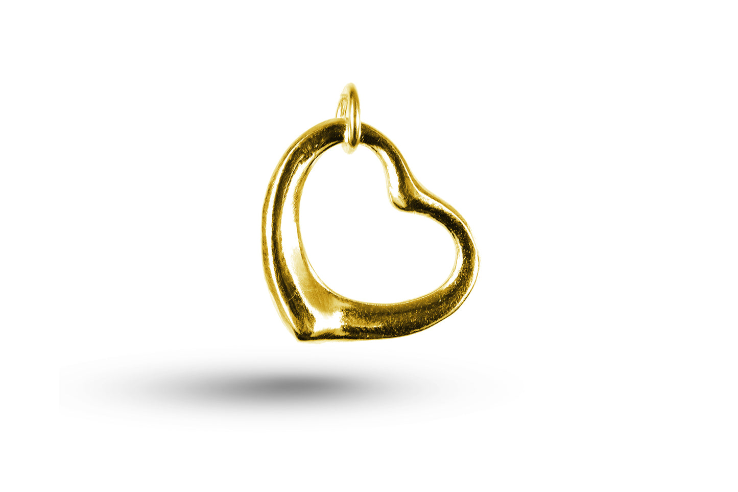 Yellow gold Open Heart charm.