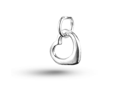 White gold Open Heart charm.