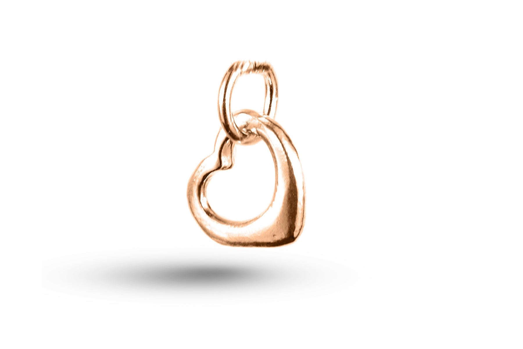 Rose gold Open Heart charm.