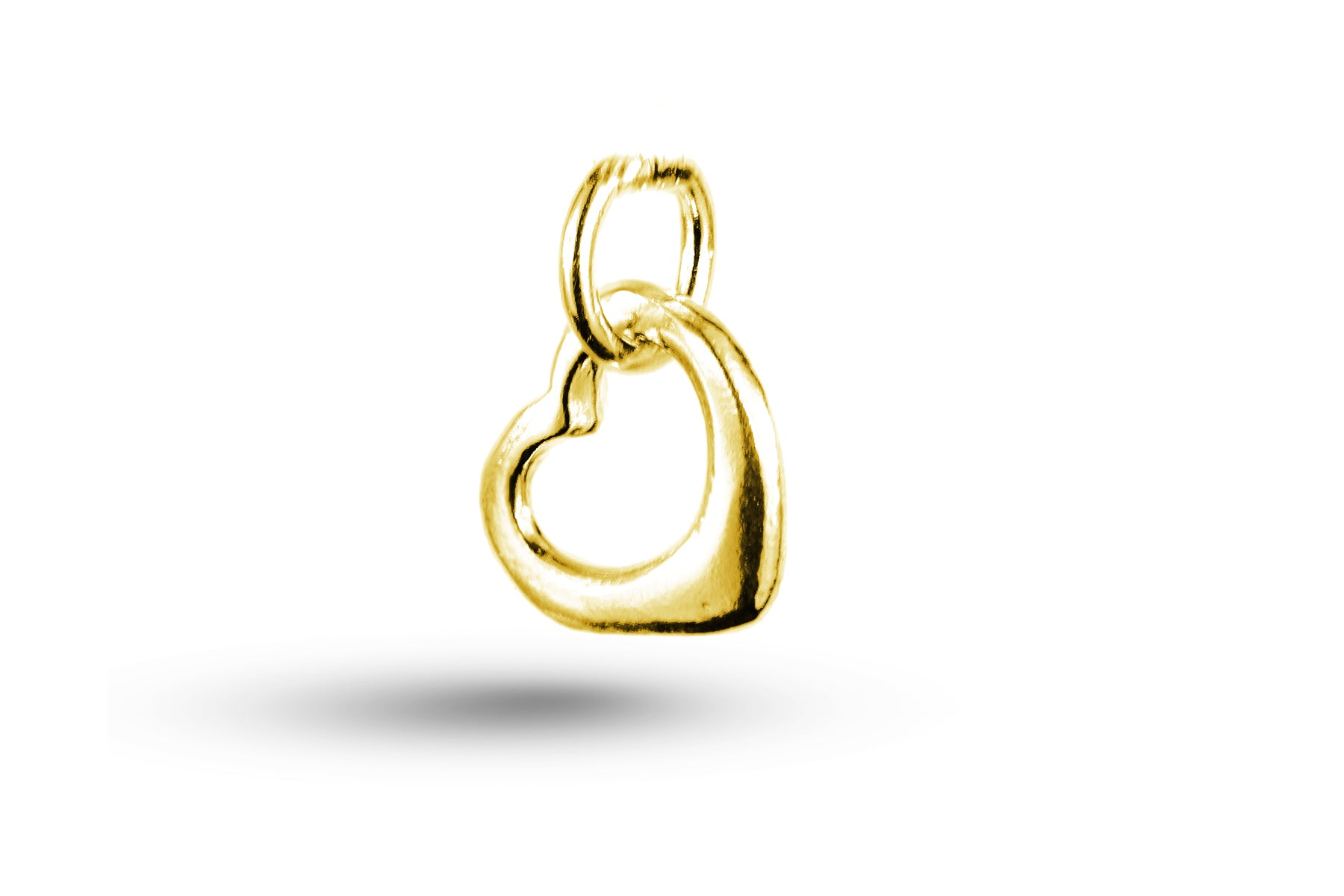 Yellow gold Open Heart charm.