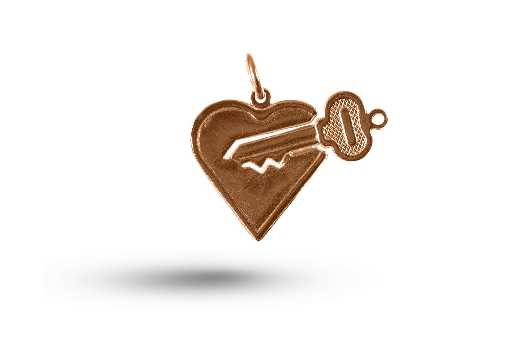 Rose gold Heart and Key charm.