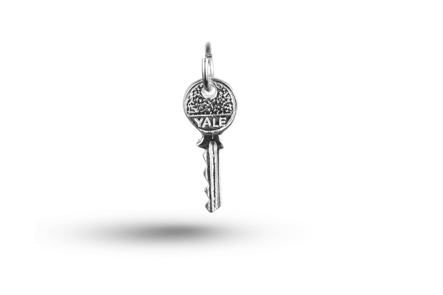 White gold Yale Key charm.