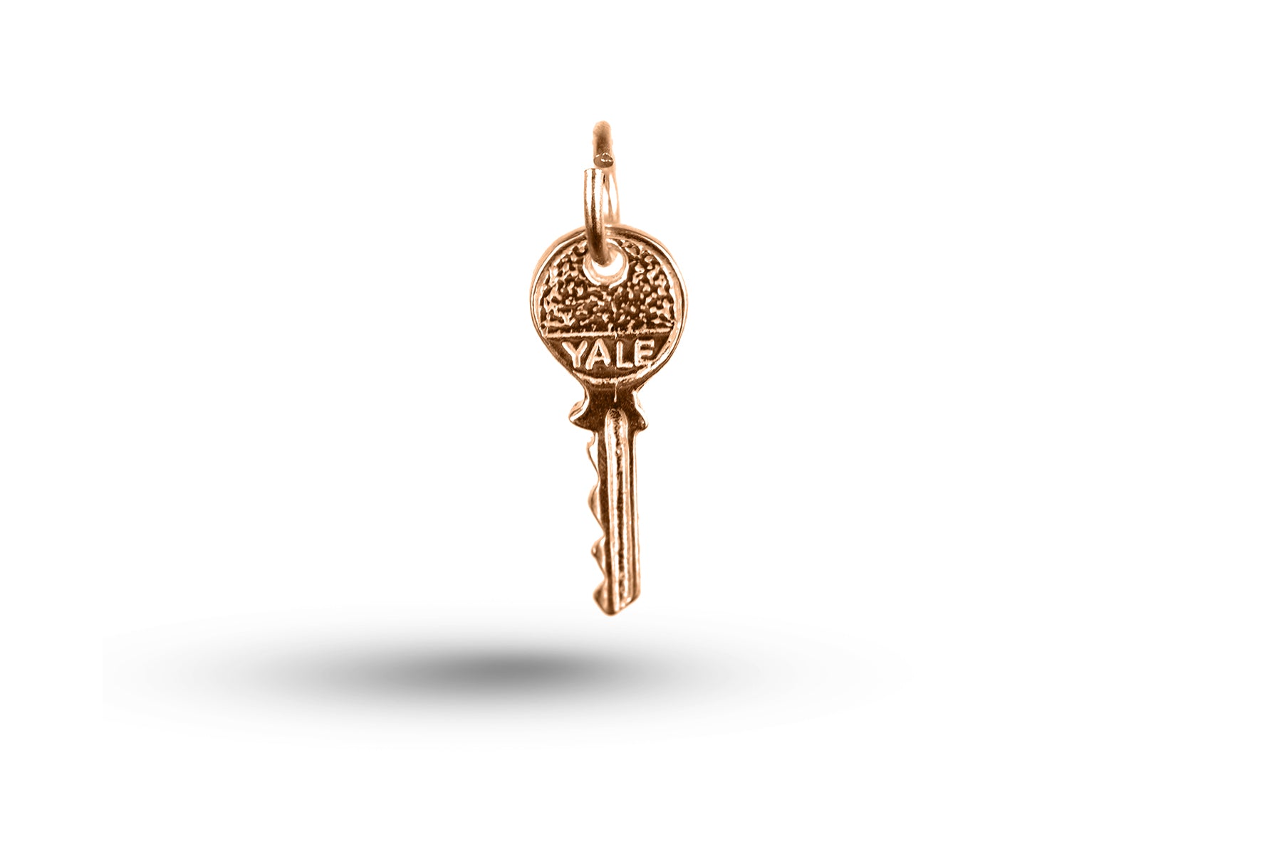 Rose gold Yale Key charm.